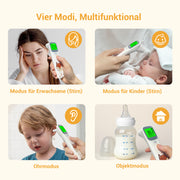 FORA Ear & Forehead Thermometer - Multi-Function Thermometer with Color-Coded Fever Indicator, Silent Mode, Memory Function, 4-Color Backlight - Hygienic & Compact, Perfect for Hardworking Moms