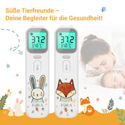 FORA Ear & Forehead Thermometer - Multi-Function Thermometer with Color-Coded Fever Indicator, Silent Mode, Memory Function, 4-Color Backlight - Hygienic & Compact, Perfect for Hardworking Moms